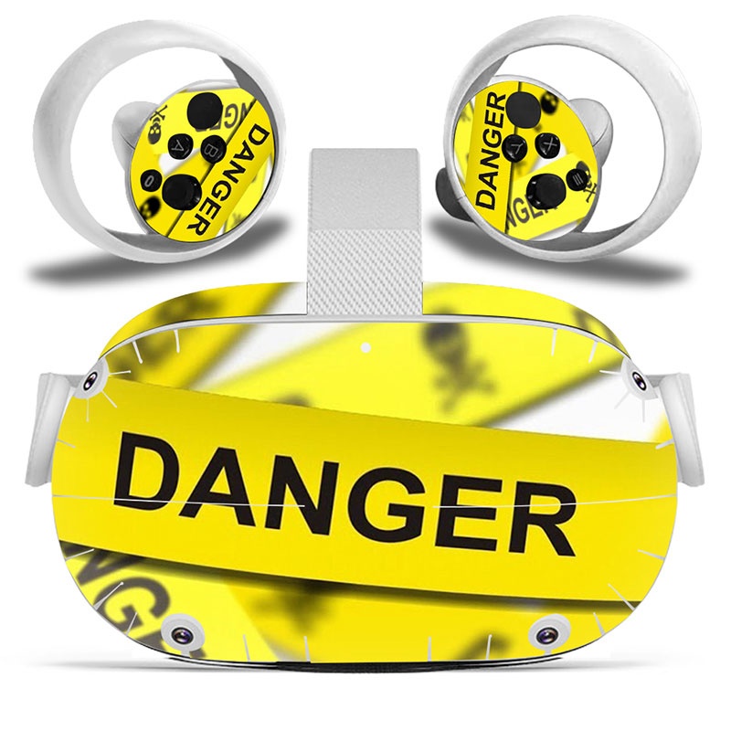 Amify Vinyl Skin Sticker for Oculus Quest 2 VR Headset Controller PVC Decals Cute Cartoon Wrap Cover for Oculus Quest 2 Accessories