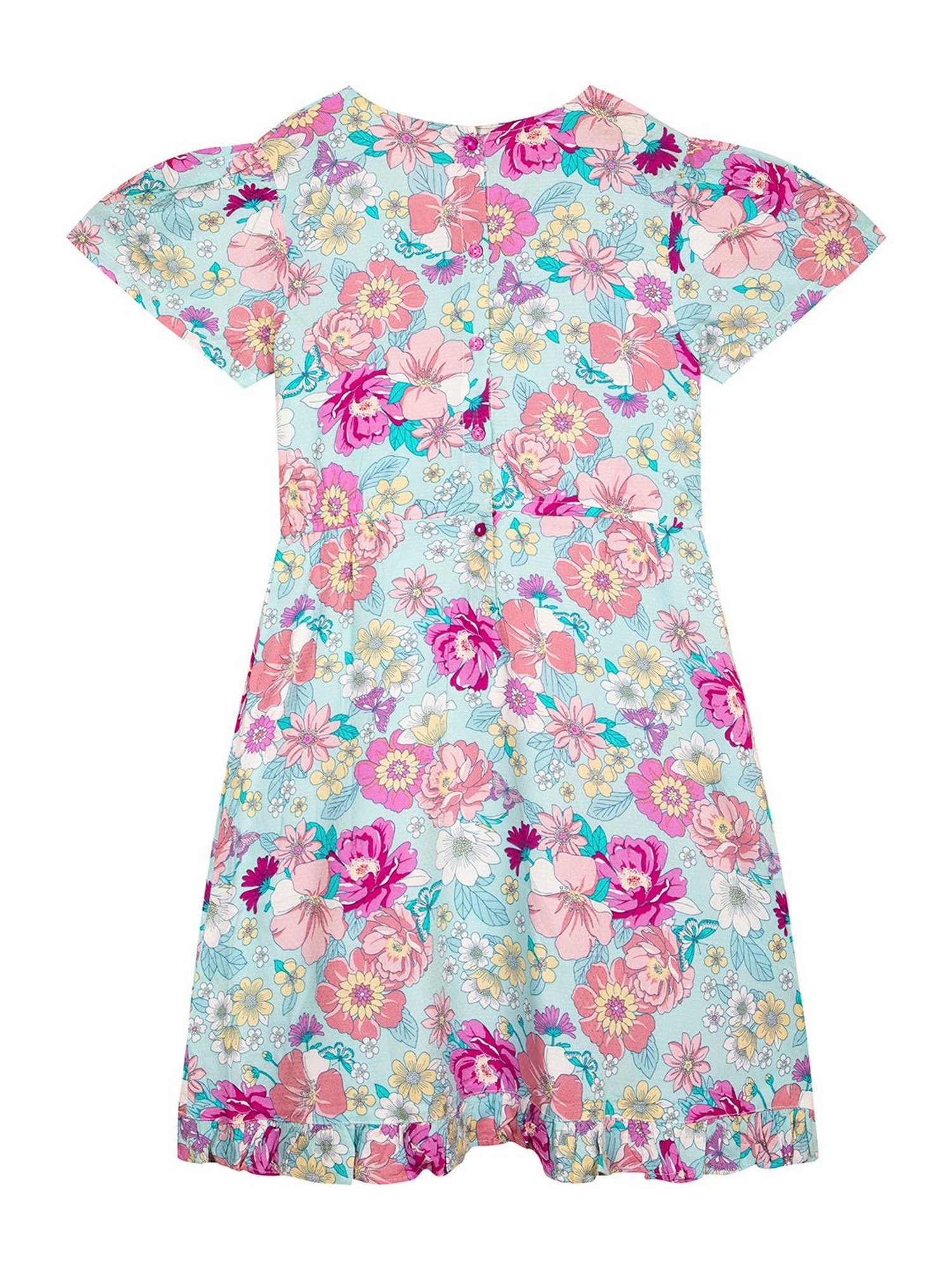 Budding Bees Kids Light Blue Floral Print Dress