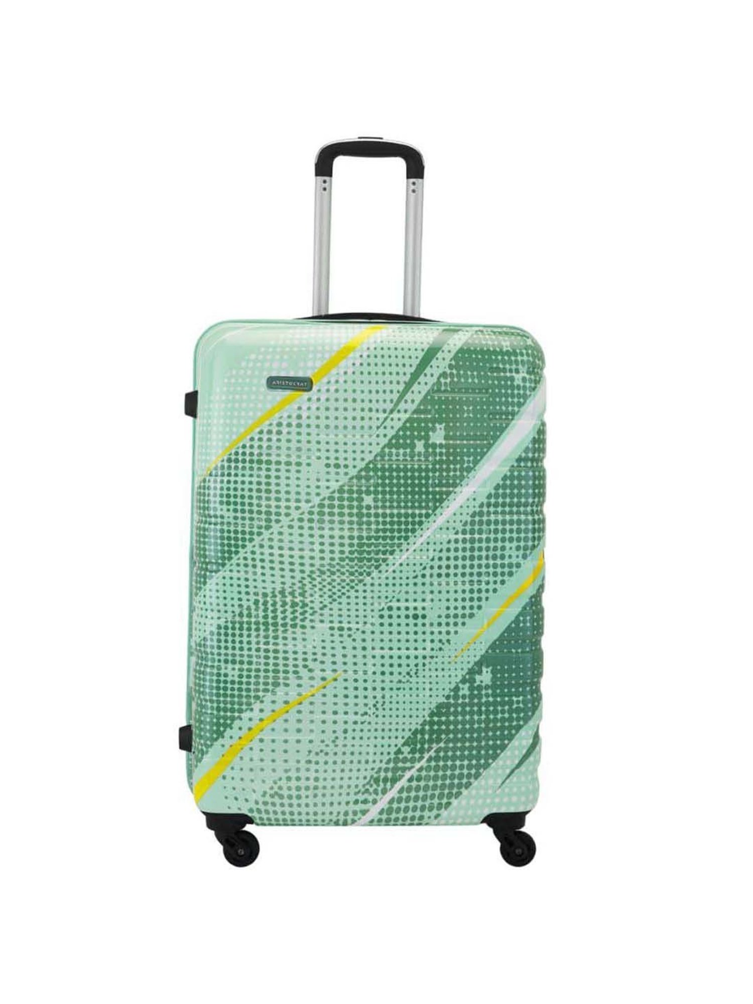 Aristocrat Radiance Green Printed Hard Large Trolley Bag - 45 cm