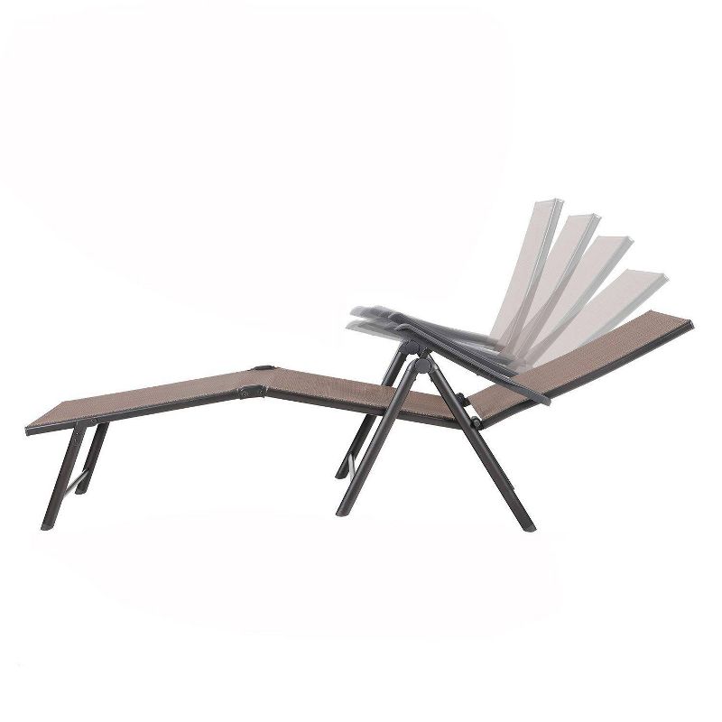 Copa Backpack Single Position Folding Aluminum Beach or Poolside Lounge Chair with Backpack Straps, Dark Blue