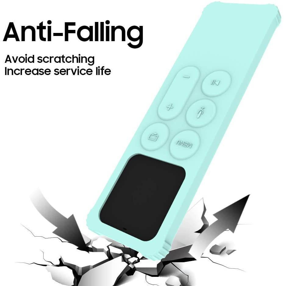 AWINNER Protective Case Compatible for Apple TV 4K 5th / 4th Gen Remote/HD Siri Remote (1st Generation) - Lightweight [Anti Slip] Shock Proof Silicone Cover for Apple TV Siri Remote Controller (Cyan)