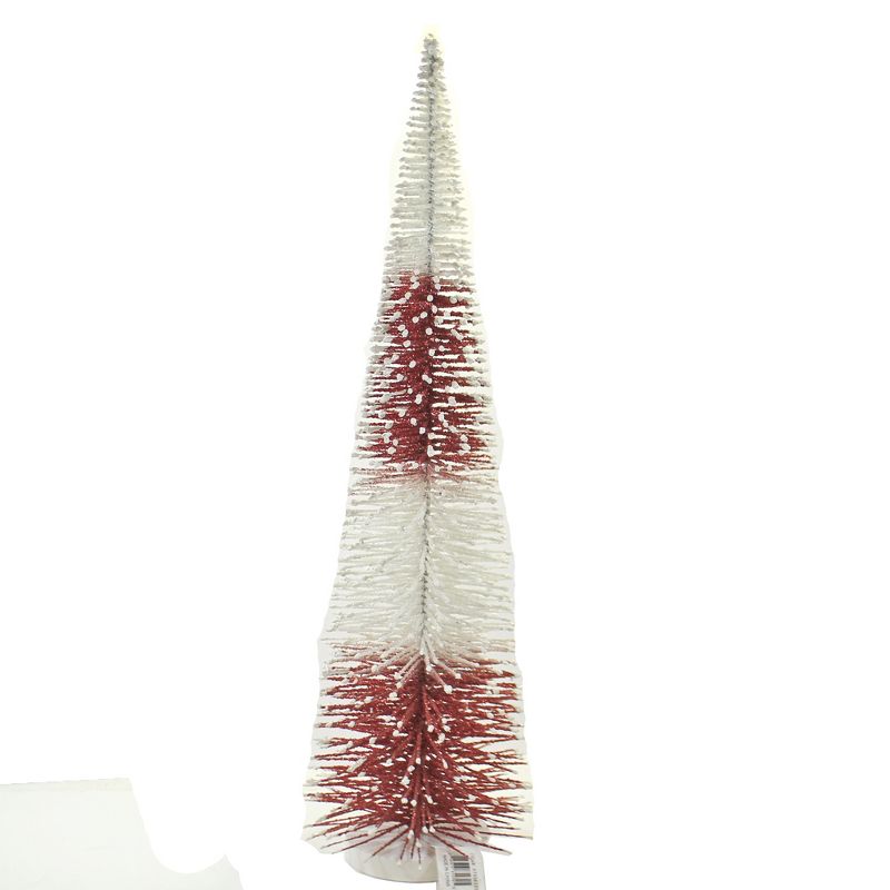 Christmas 22.0" Rd/Wh Bottle Brush Tree Lg 2-Toned Home Decor  -  Decorative Figurines