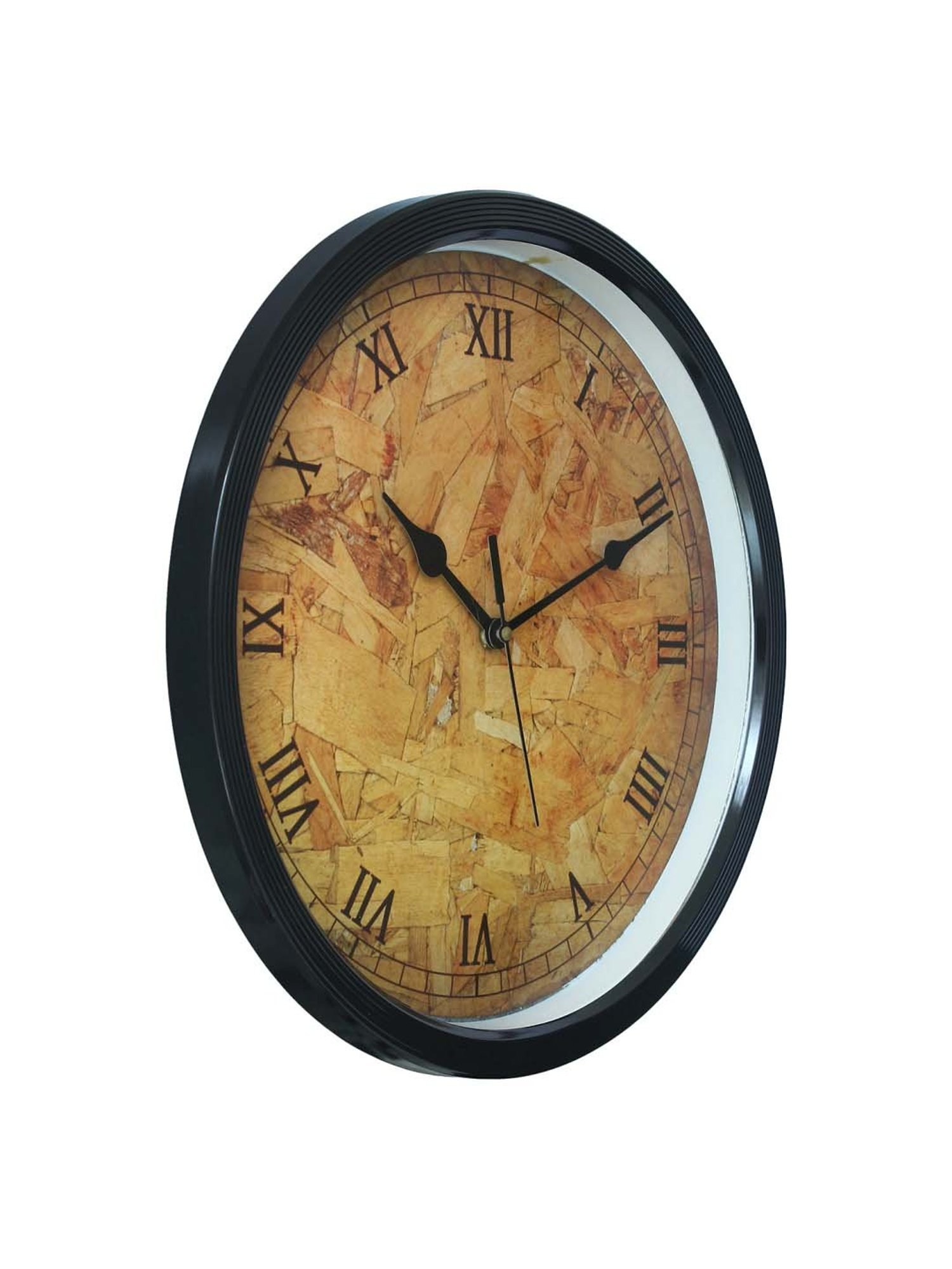 eCraftIndia Designer Round Analog Black Wall Clock