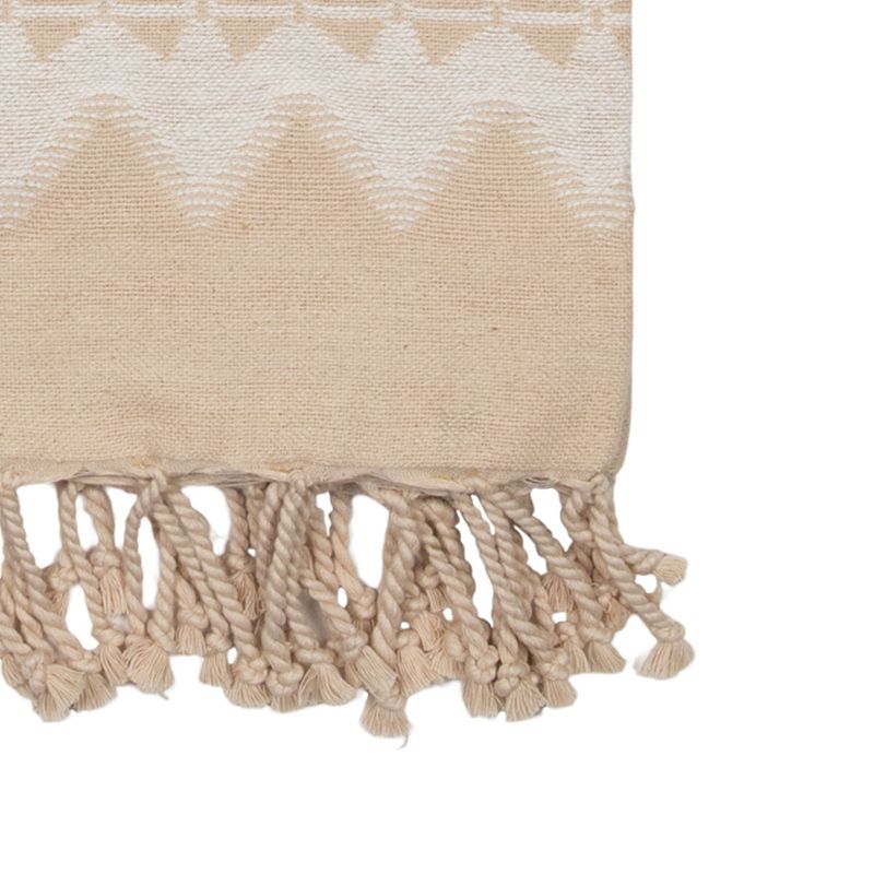 Multicolor Pattern Hand Woven 50 x 60 inch Cotton Throw Blanket with Hand Tied Roped Tassels - Foreside Home & Garden