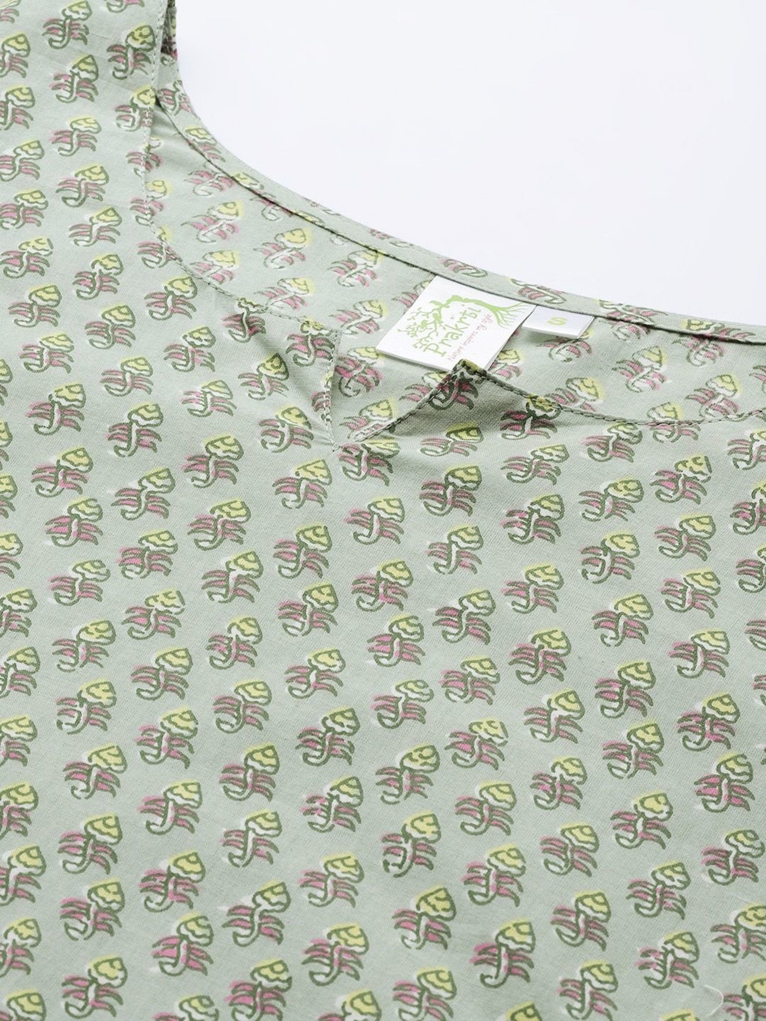 Prakrti Green Cotton Printed Top Shorts Set