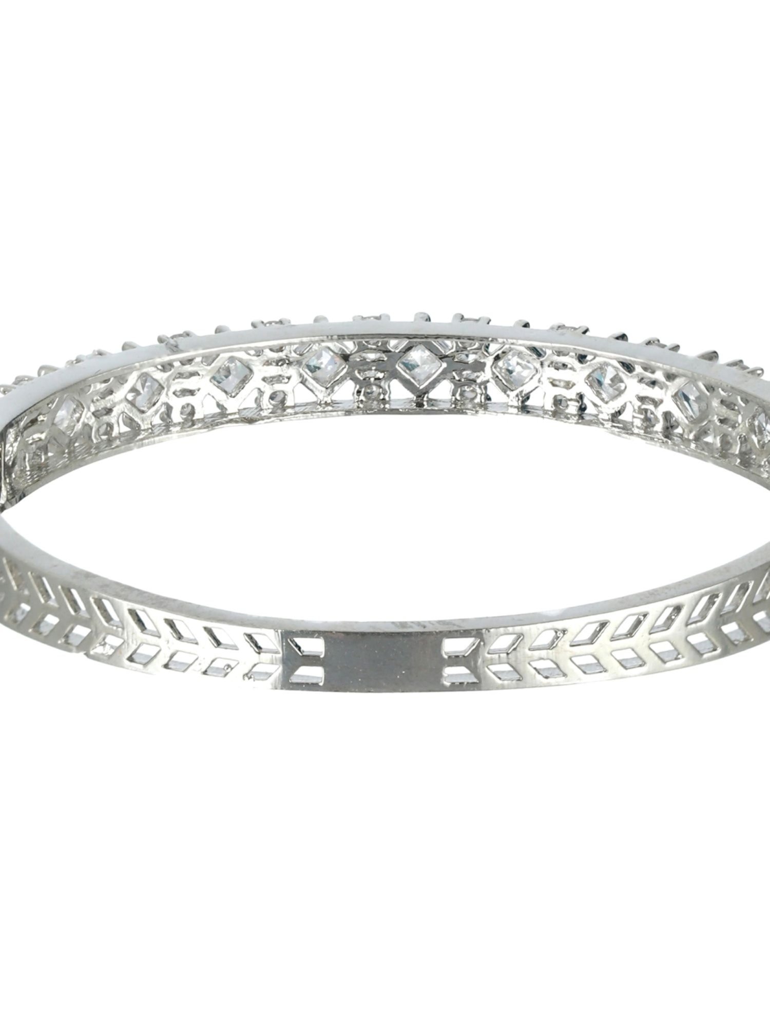 Aatmana Handcrafted Silver-Plated Bangle Style Bracelet