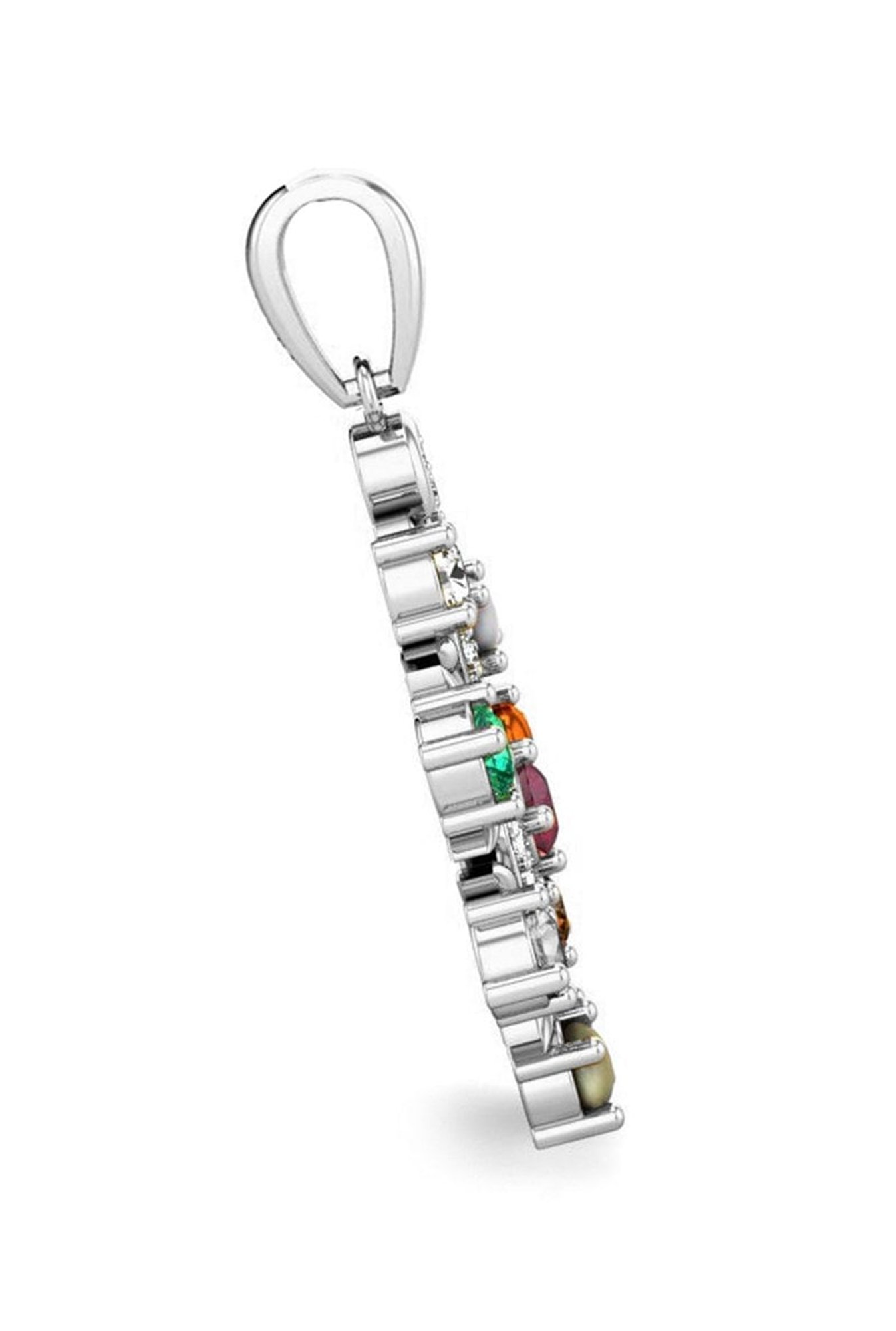 Clara Navratna Stone Nine Gems 92.5 Sterling Silver Pendant