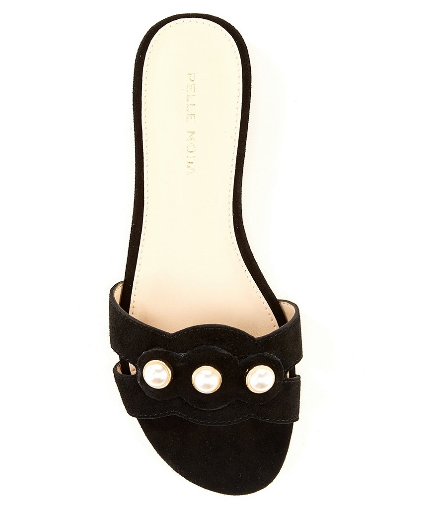 Pelle Moda Barton Suede Pearl Ornament Detail Dress Sandals
