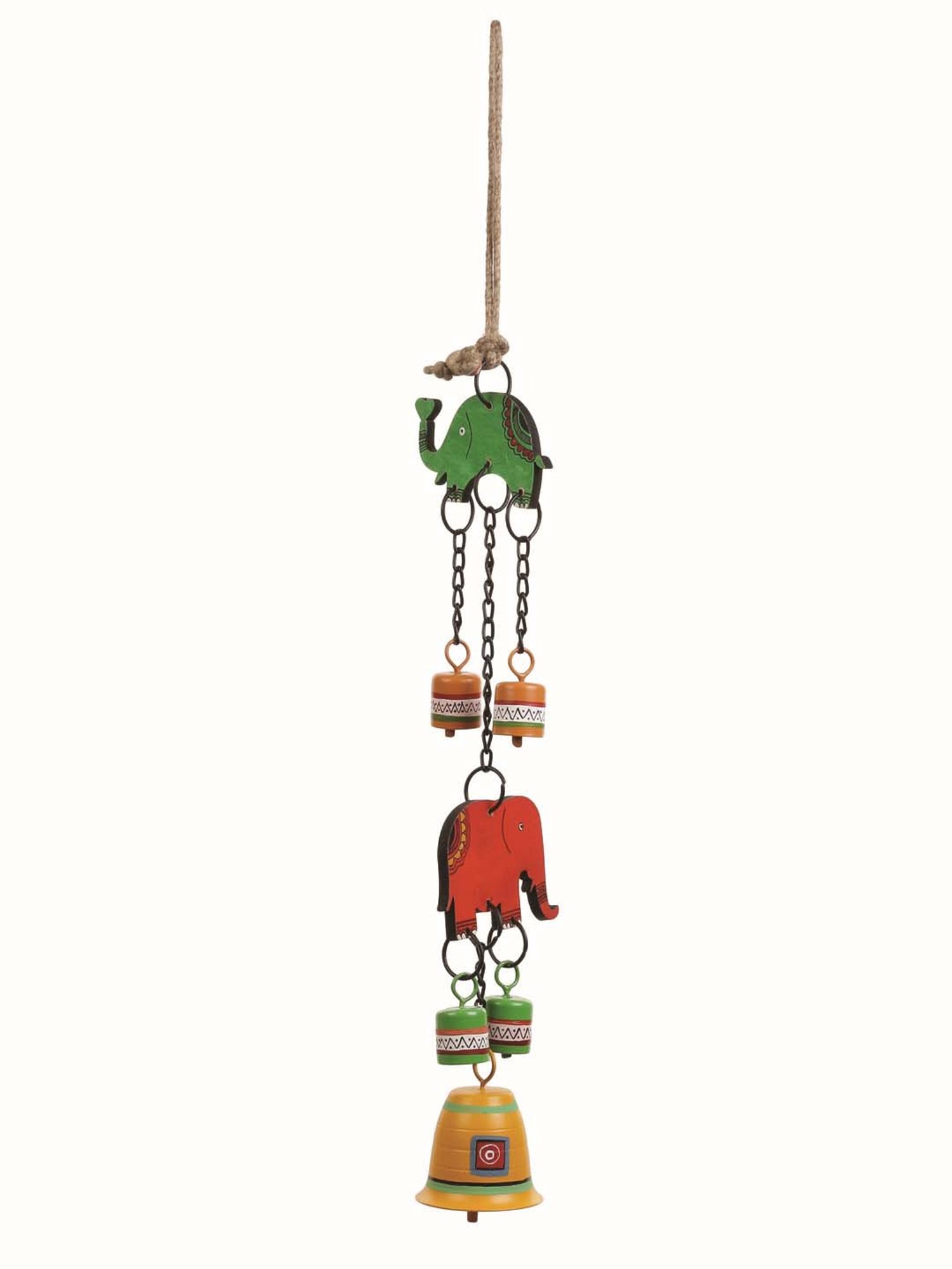 VarEesha Multicolor Wood Elephant Tinkle Bells Windchime - Set of 1