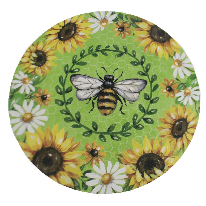 Home & Garden 12.0" Bumblebee Sunflowers Stone Summer Spring Custom Decor  -  Stepping Stones And Pathways