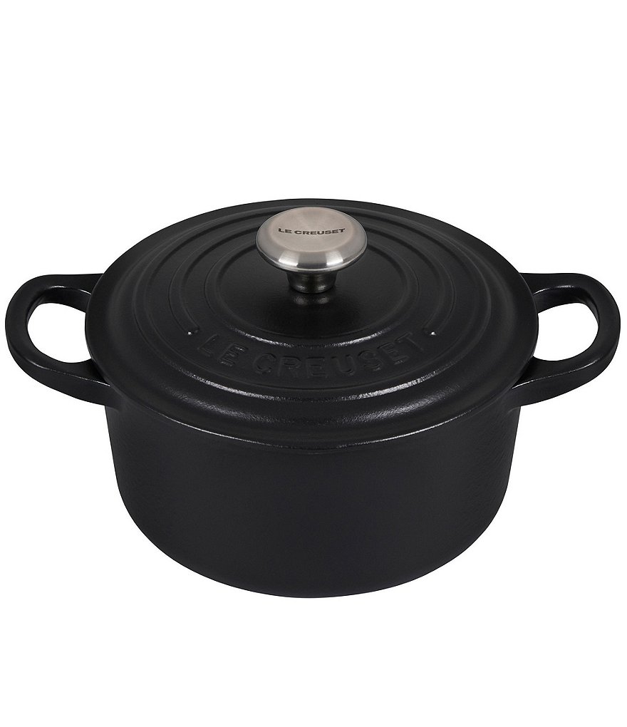 Le Creuset Signature 1-Quart Round Enameled Cast Iron Dutch Oven with Stainless Steel Knobs