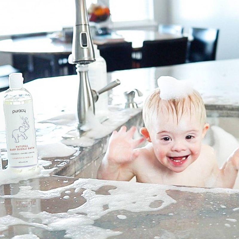 Puracy Natural Baby Bubble Bath, Tear-Free, Sulfate-Free, Lavender & Vanilla - 16oz