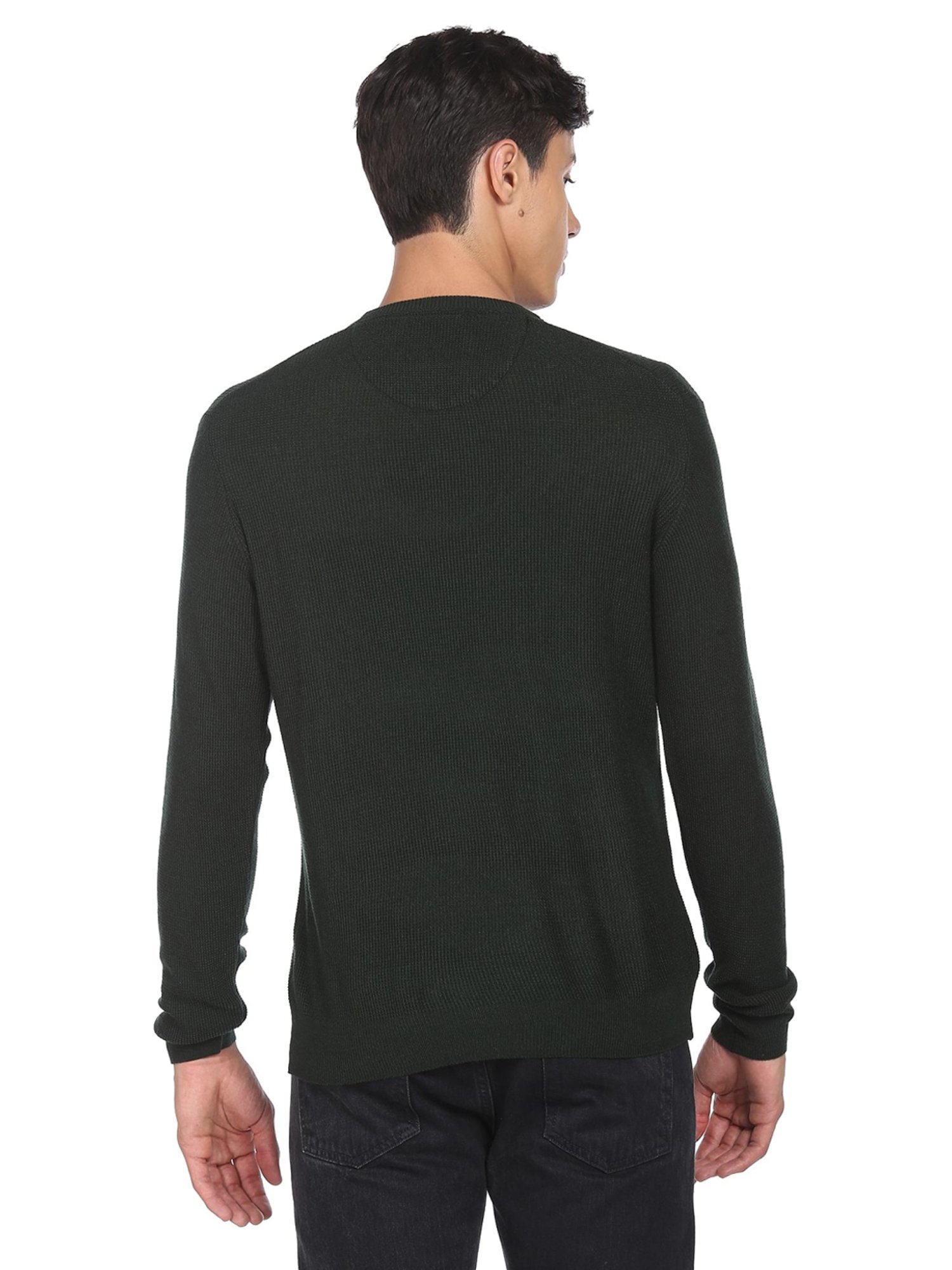Arrow Sport Dark Green Regular Fit Sweater