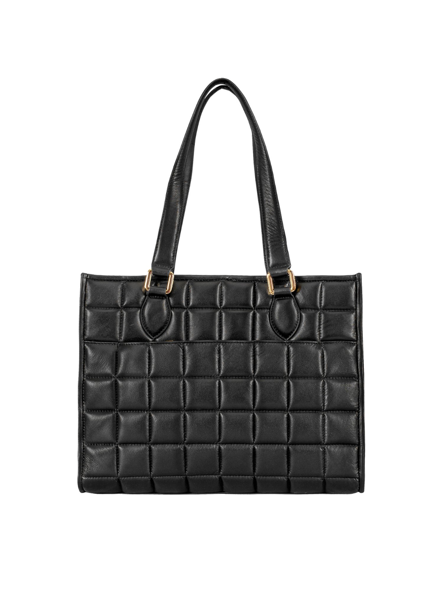 Eske Black Quilted Large Tote Handbag