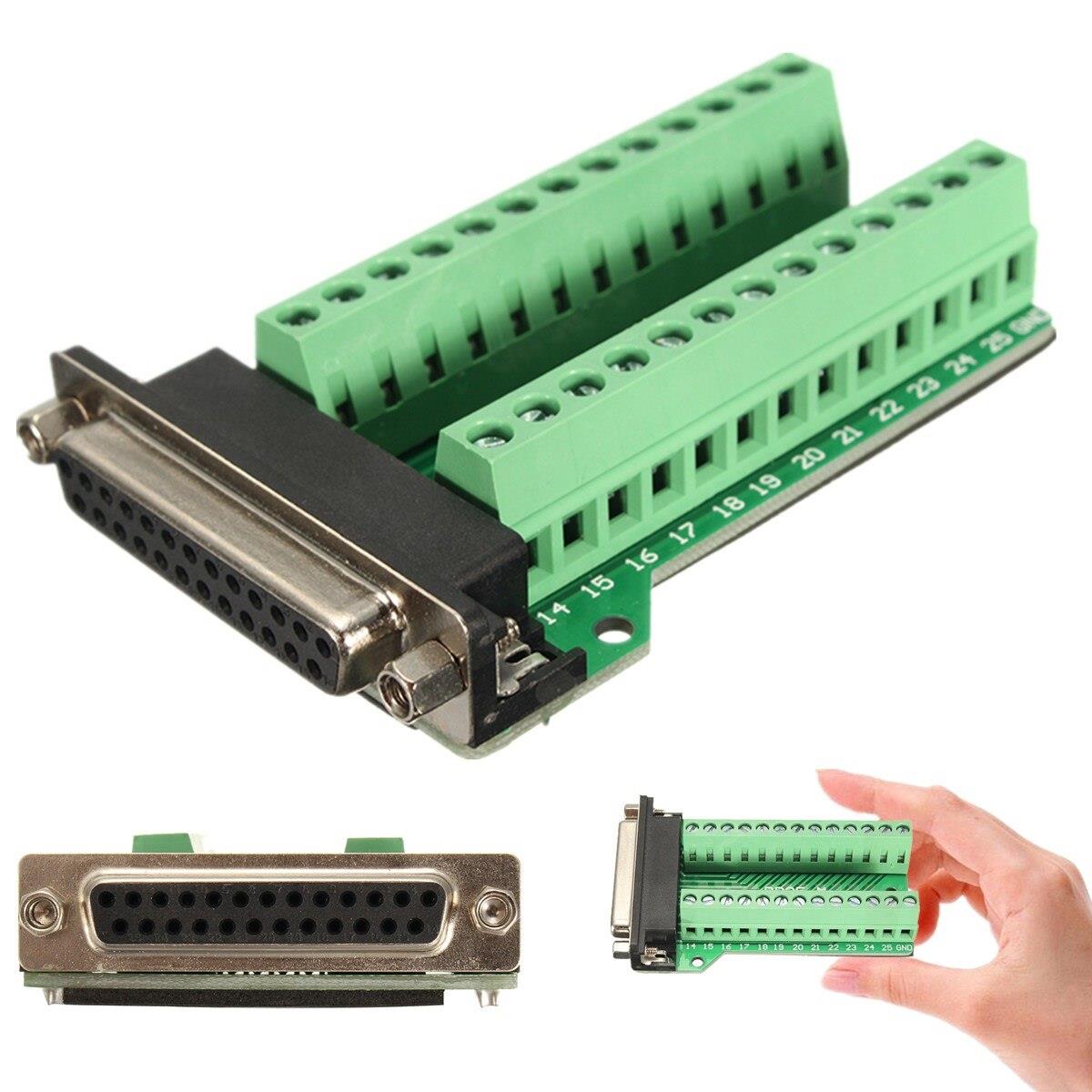 DB25 Connector 25 pins Female Adapter RS-232 Serial Port Interface Breakout Board Module