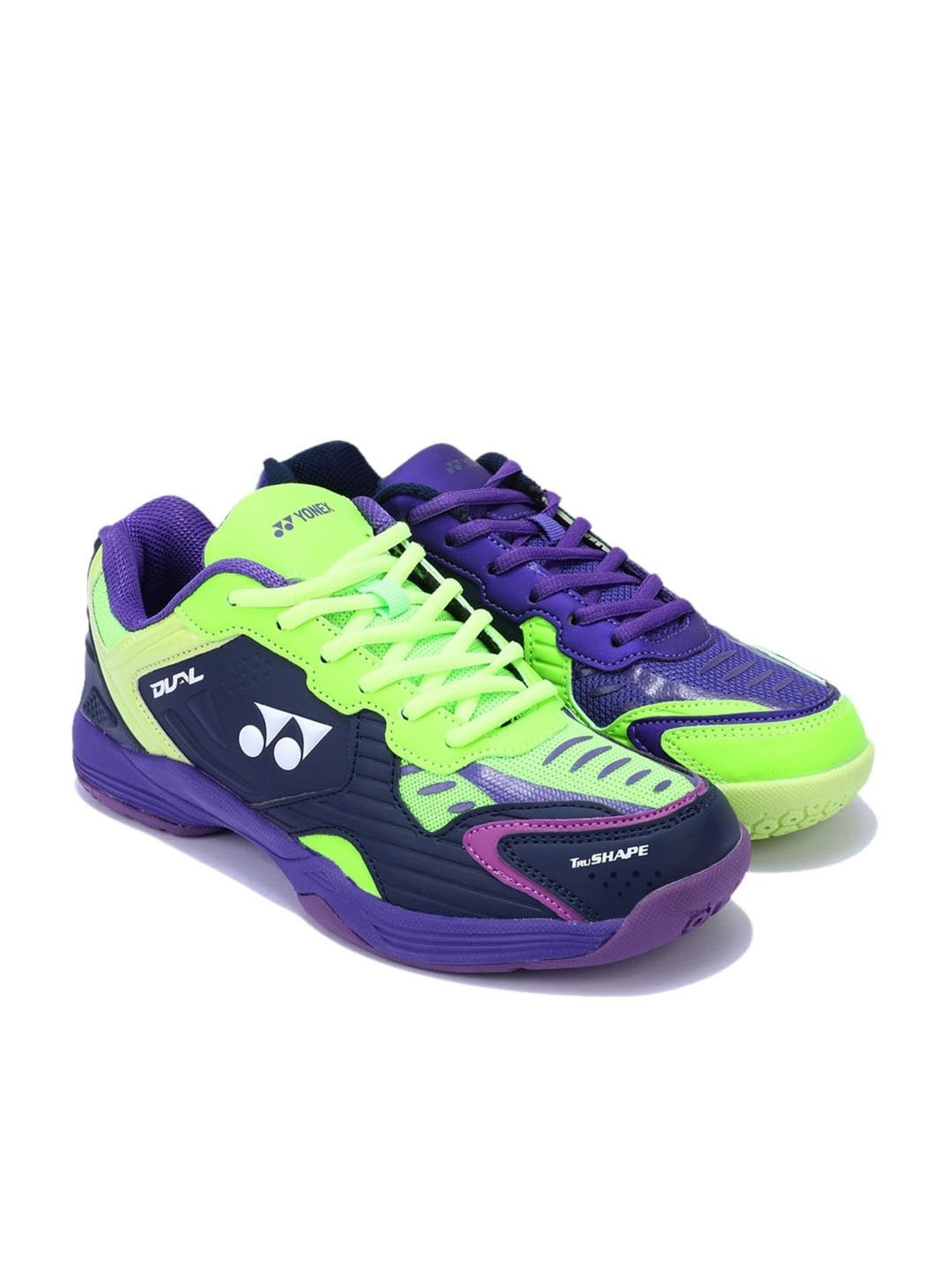 Yonex Badminton Shoe DUAL MARITIME BLUE NEON LIME ELECTRIC PURPLE NON MARKING TRU CUSHION