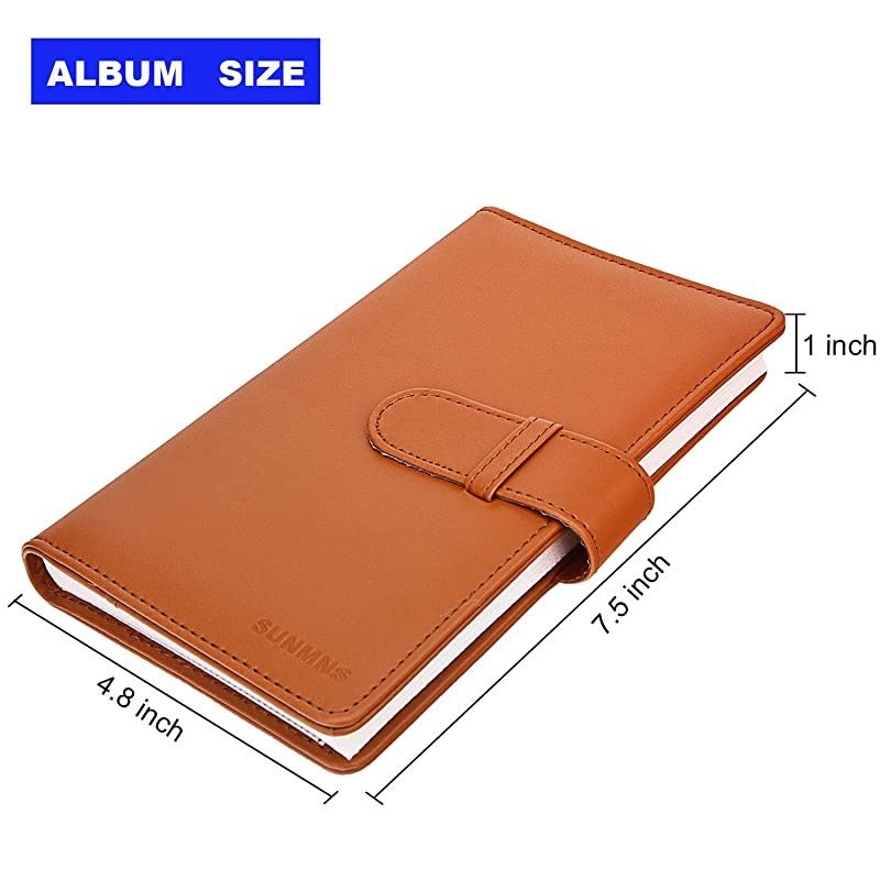 Wallet PU Leather Photo Album Compatible with Fujifilm Instax Mini Instant Film Brown