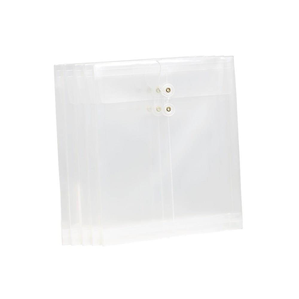 Staples Poly Wallets Top-Opening Letter Size Transparent 5/Pack (34529) 599608