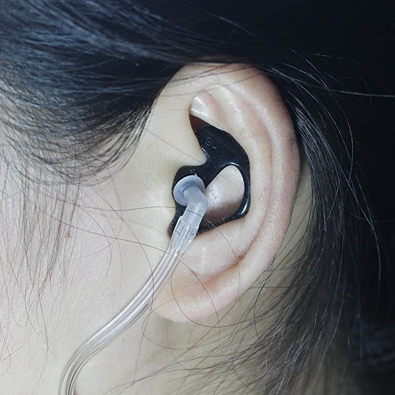 2Packs Replacement Silicone Gel Earplug Earbuds Left and Right for Two Way Radio Headset Air Acoustic Earpiece Headset Walkie Talkie Earpiece Large