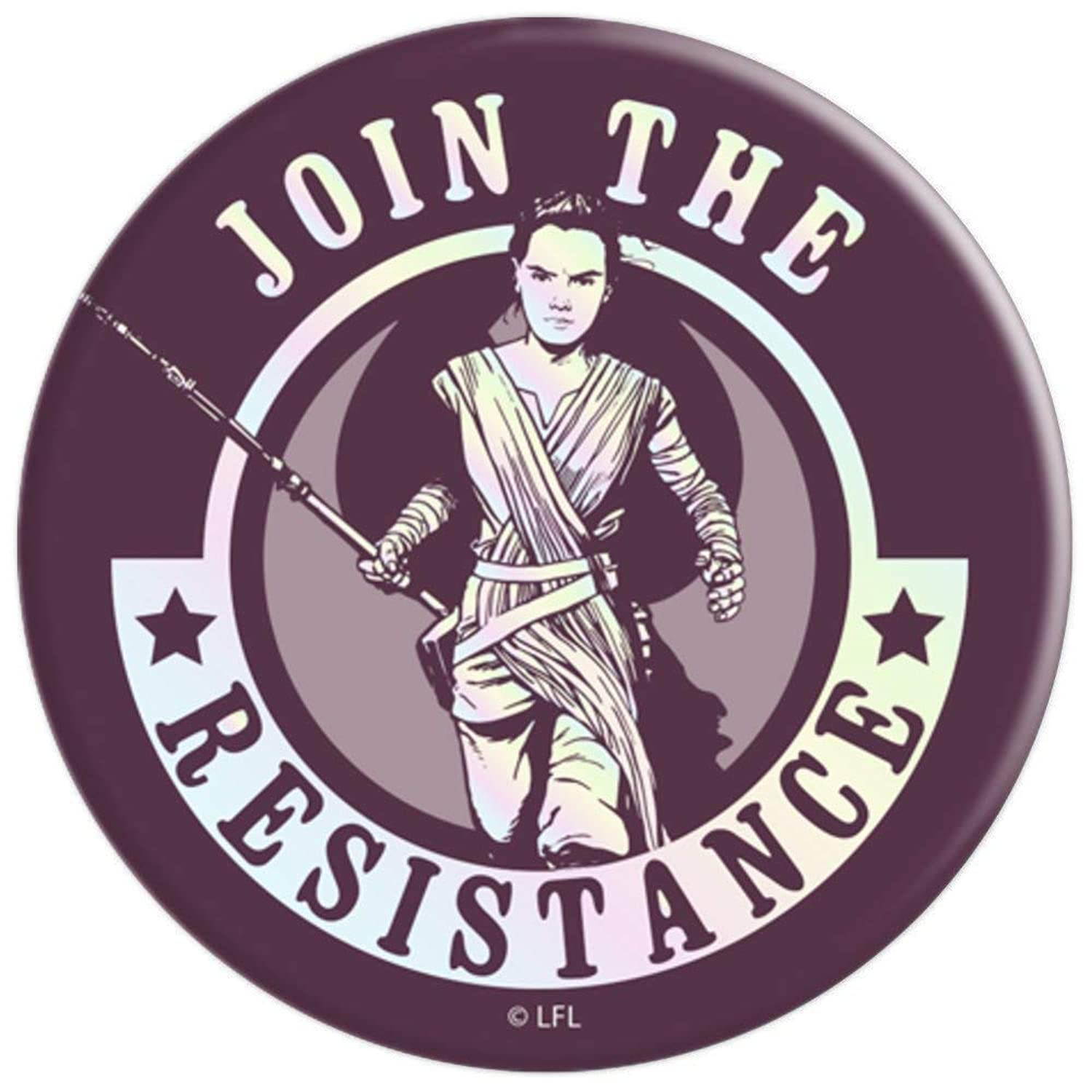 Star Wars The Force Awakens Rey Join The Resistance Portrait PopSockets Grip and Stand for Phones and Tablets