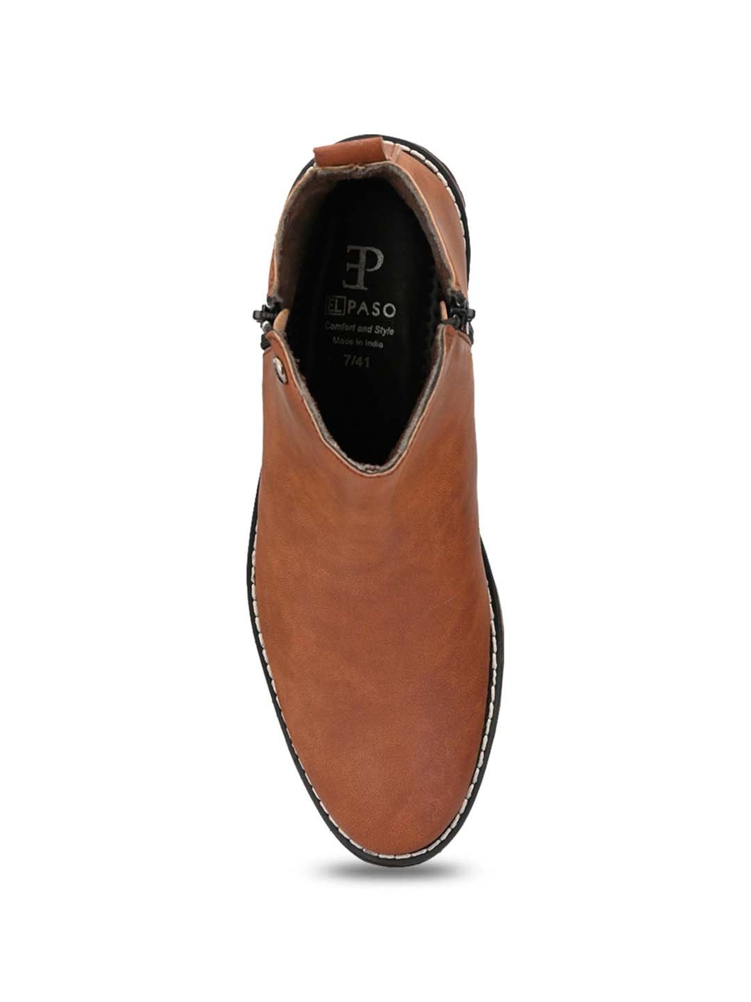 El Paso Men's Tan Casual Boots