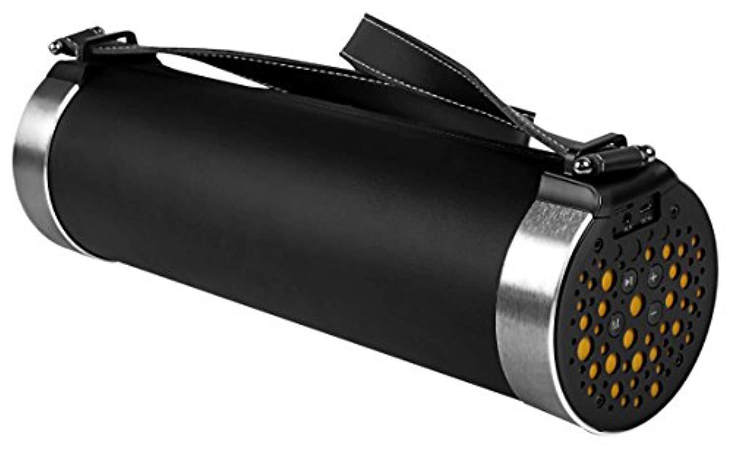 pyle azpbmspg19 portable bluetooth wireless boombox stereo system built-in rechargeable battery mp3/micro sd reader fm radio bl