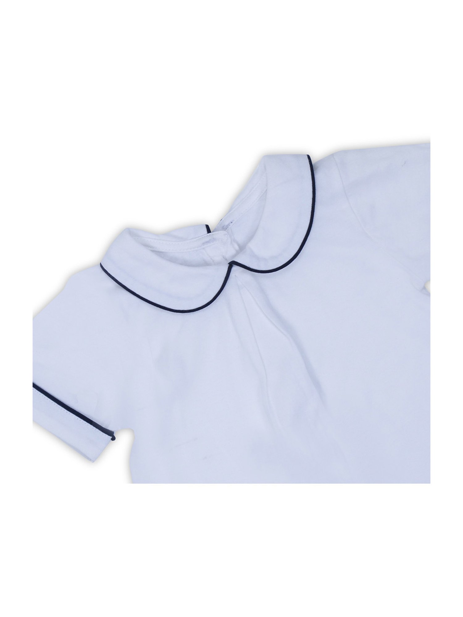 Haus & Kinder Kids Blue & White Cotton Self Pattern T-Shirt Set