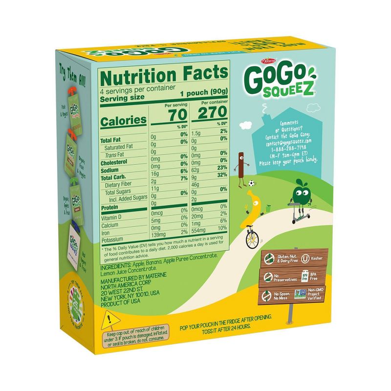 GoGo squeeZ Applesauce, Apple Banana -3.2oz/4ct