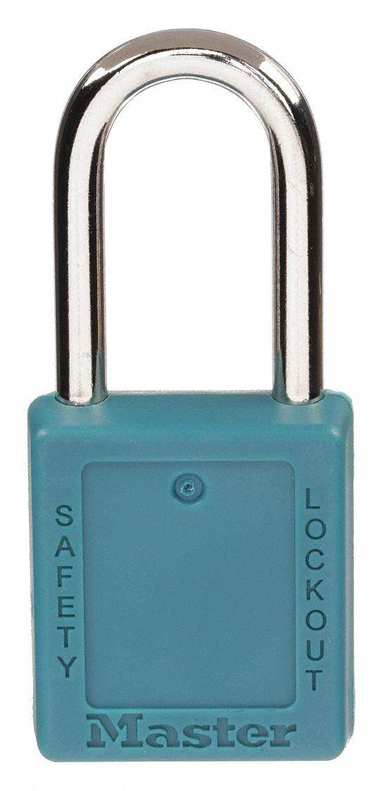 MASTER LOCK 410S6TEAL Lockout Padlock,KD,Teal,1-3/4"H,PK6