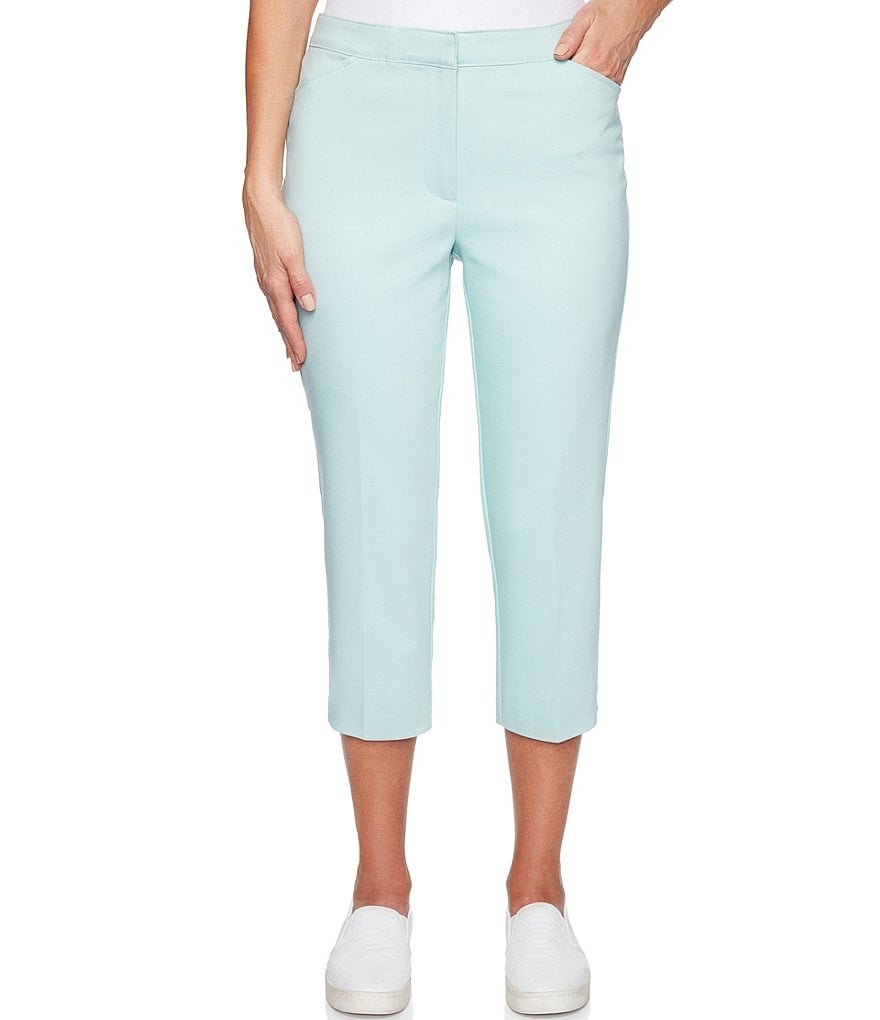 Ruby Rd. Petite Size Double Face Stretch Embellished Hem Capri Pants