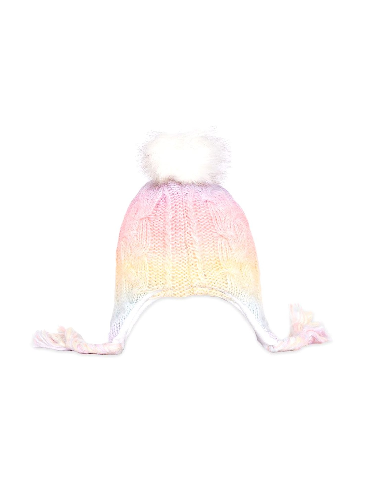 Pantaloons Junior Multicoloured Woven Bobble Hat