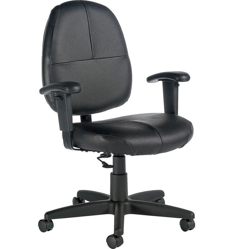 Global Leather Task Chair, Black (8993BK450/550) 