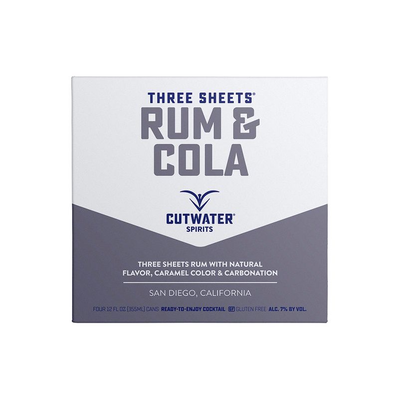 Cutwater Three Sheets Rum and Cola Cocktail - 4pk/12 fl oz Cans
