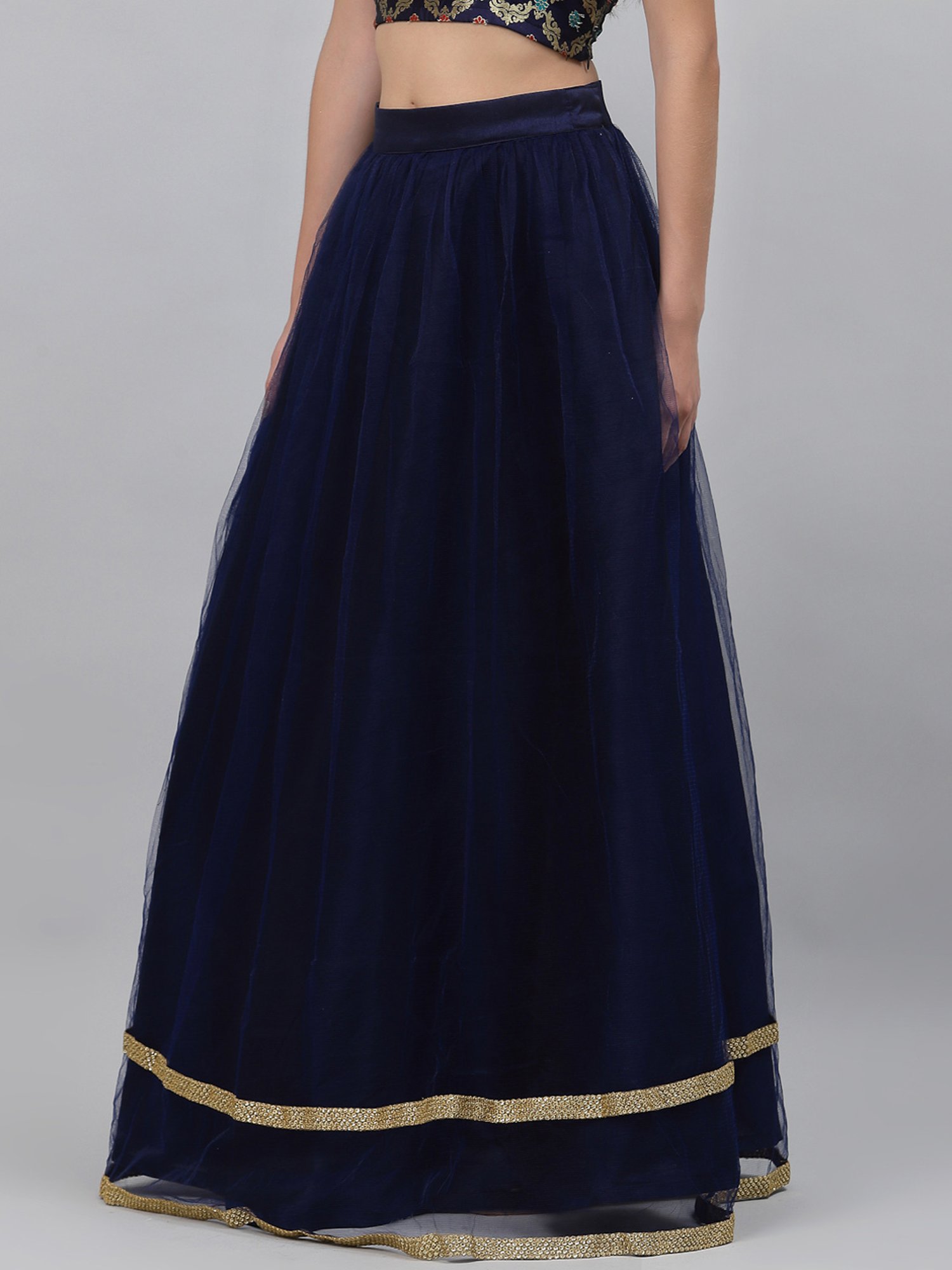 studiorasa Navy Plain Skirt