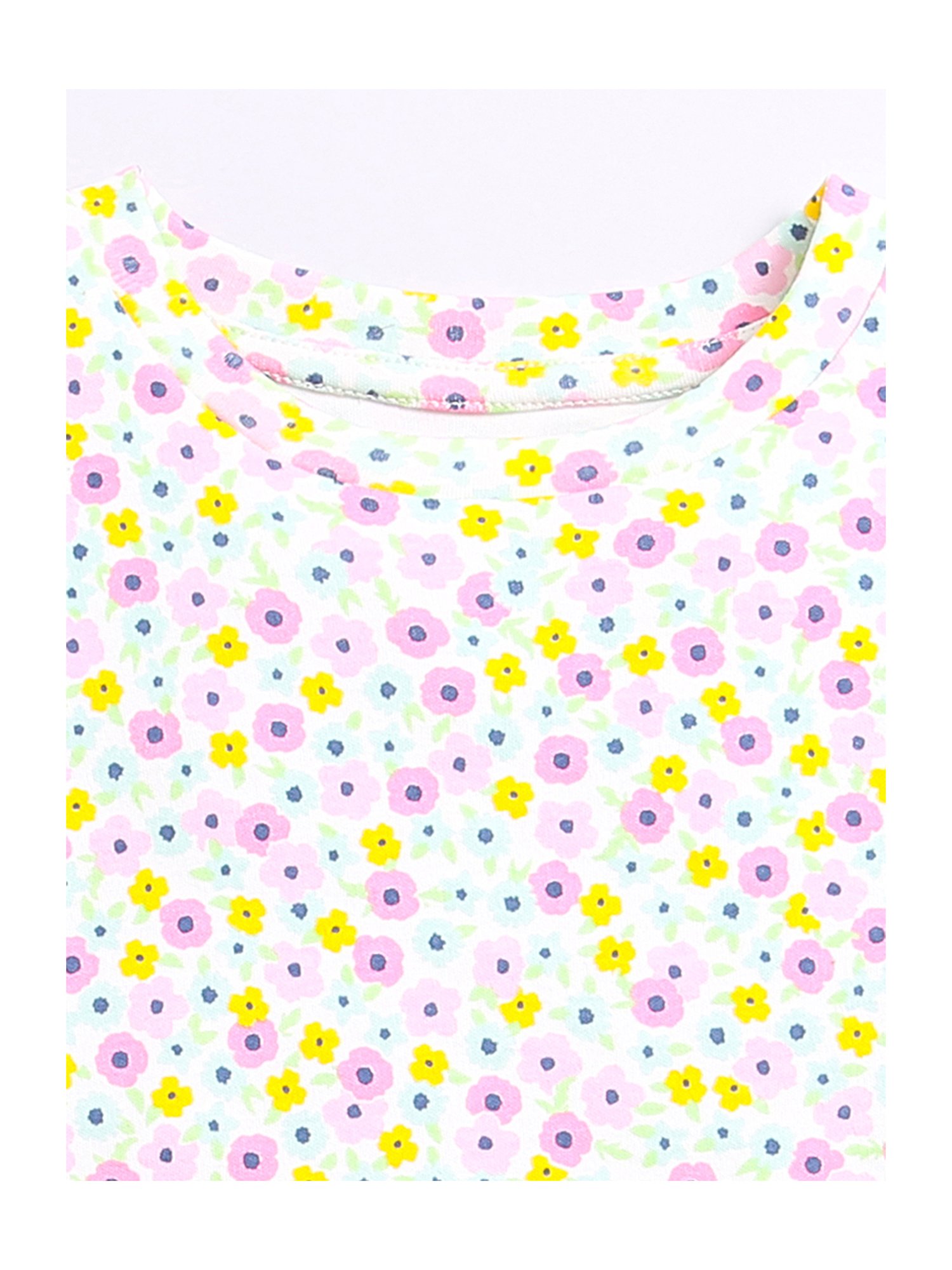 Nino Bambino Kids White Floral Print T-Shirt with Shorts