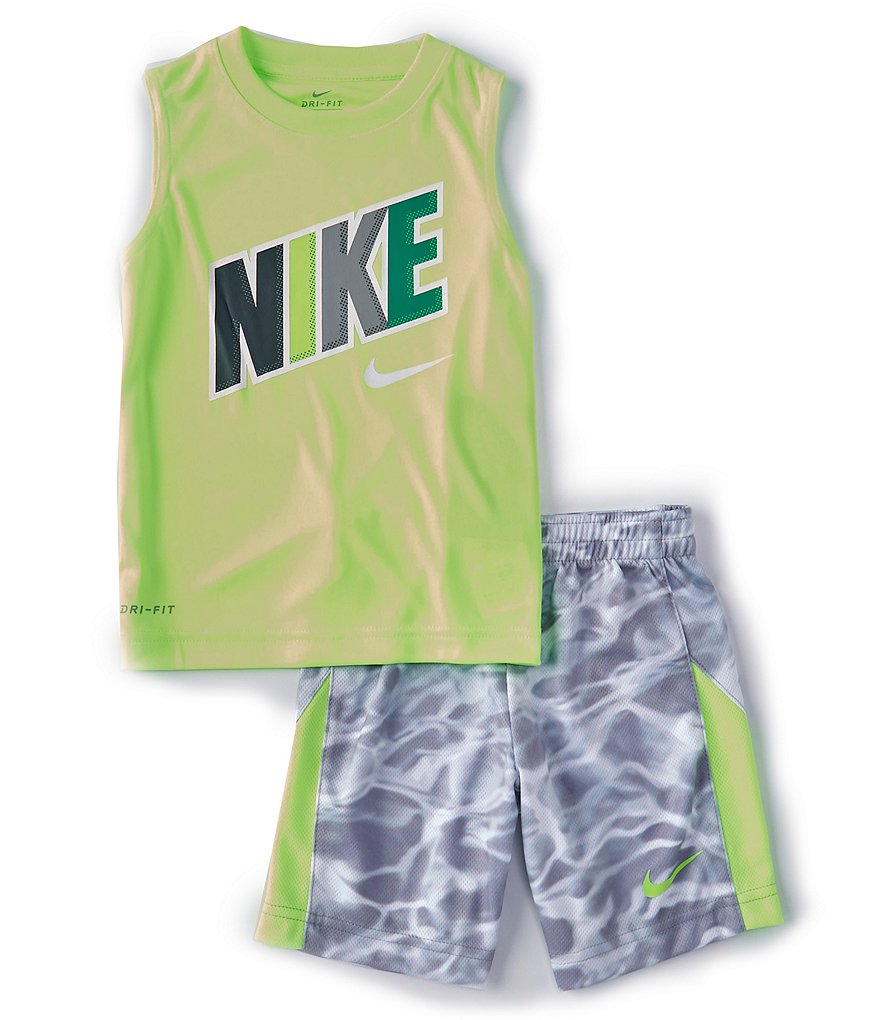 Champion Little Boys 2T-7 Short-Sleeve Script Logo Tee & Short Set