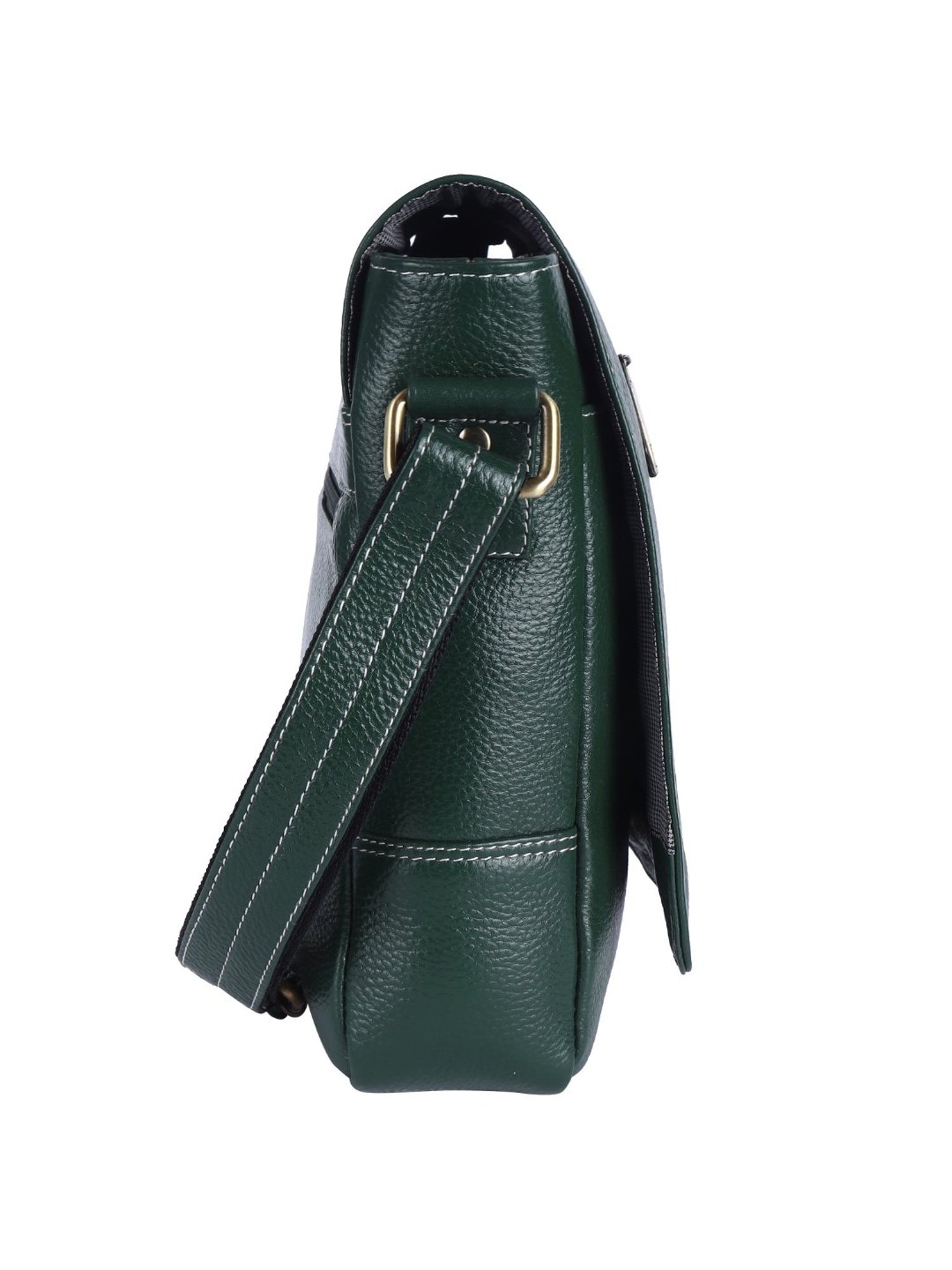 HiLEDER Pure Genuine Leather Messenger Shoulder Sling Cross Body Offic Bag for Men and Women, Green