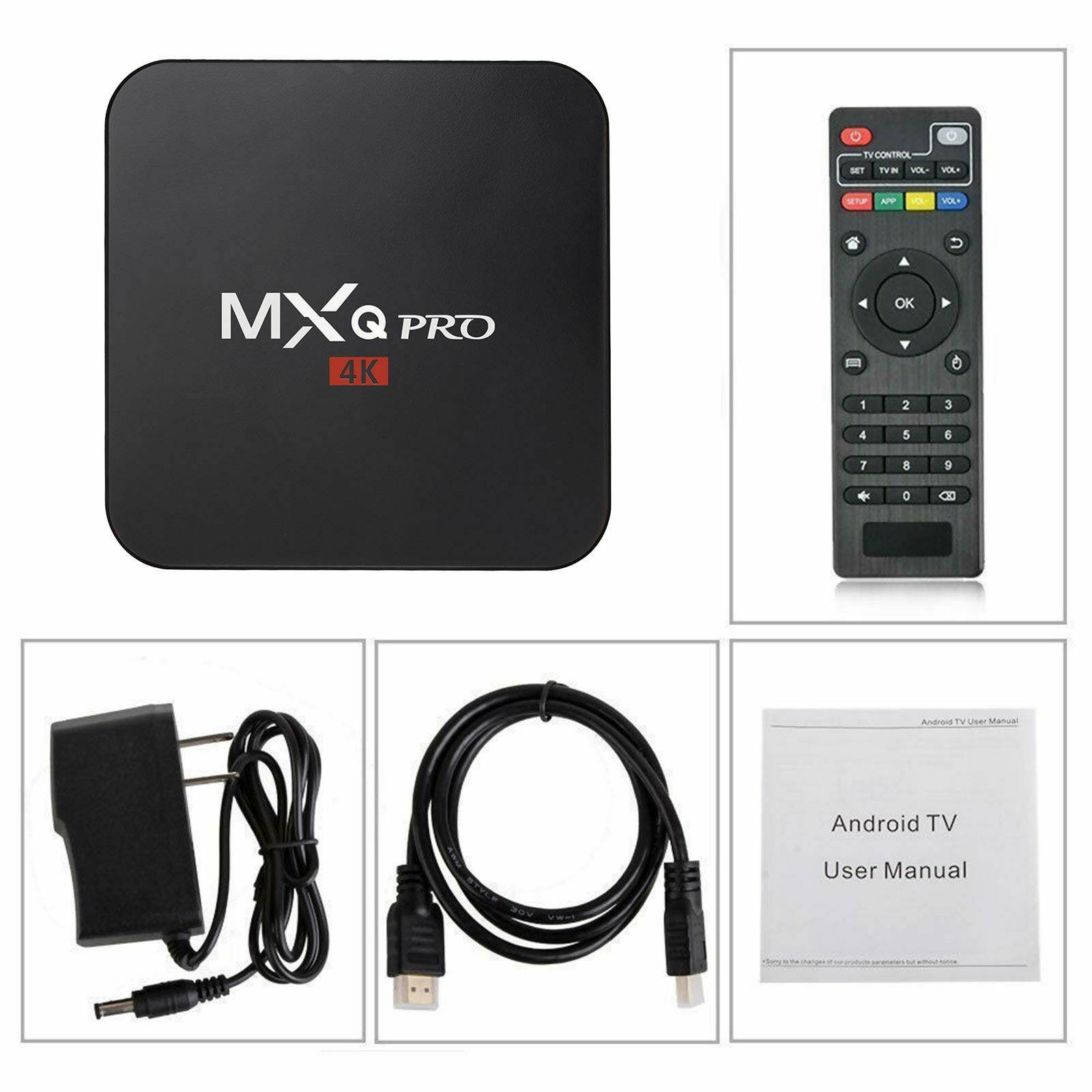 MXQ Pro Android Smart TV Box 8G Quad Core 4K HD 2.4GHz WiFi Media Player