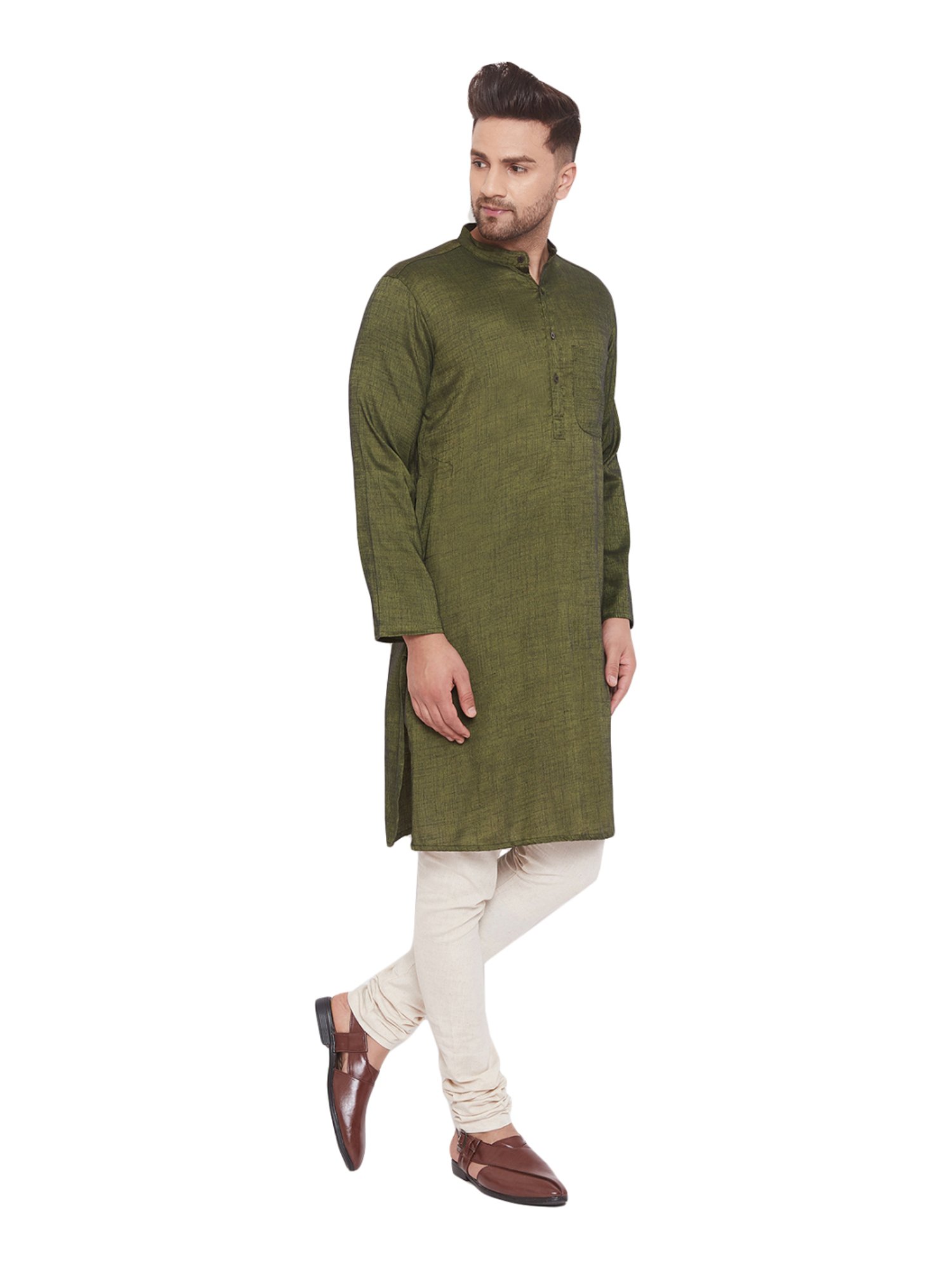 Even Olive Green Regular Fit Kurta