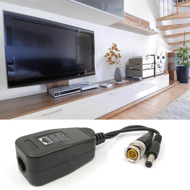 1 Pair 12-36VDC/AC Passive CCTV Coax BNC Video Power Balun Transceiver to RJ45 Connector