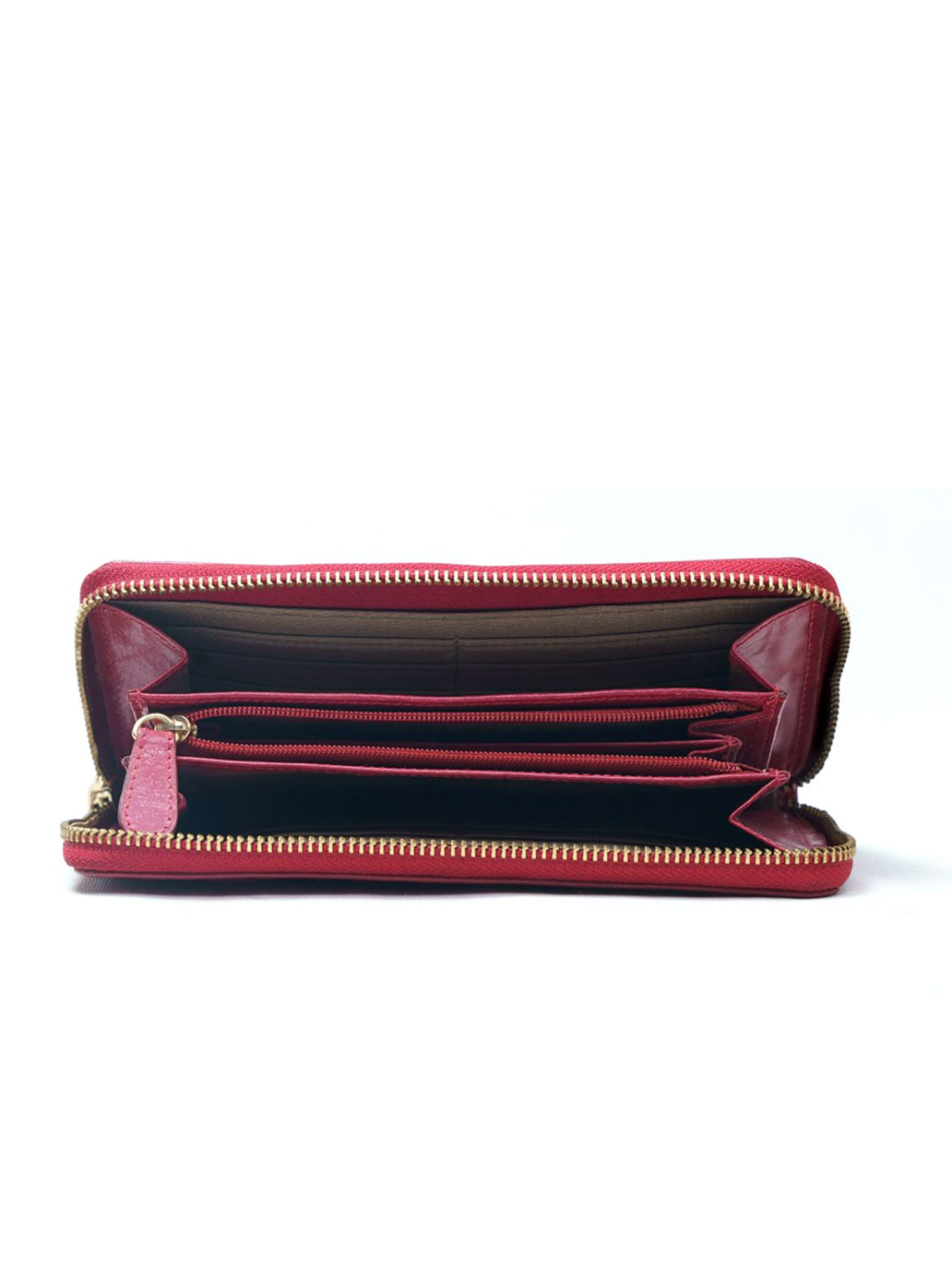 RI2K London Red Leather Textured Zip around Wallet