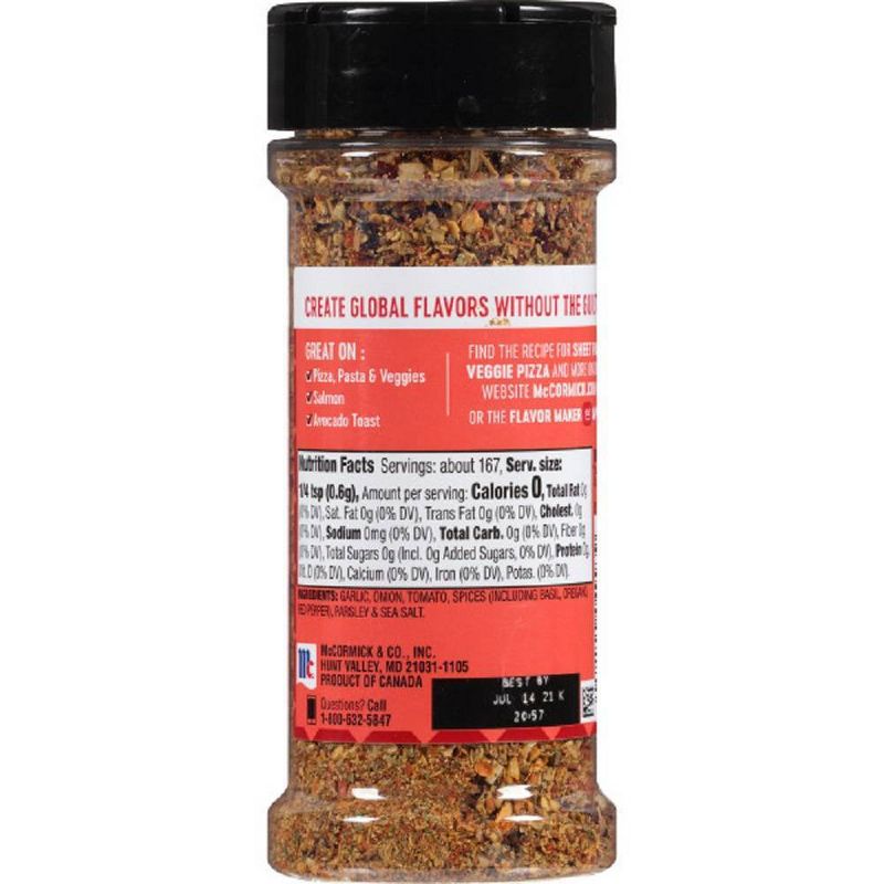 McCormick Gluten Free Hint of Sea Salt Neapolitan Pizza Seasoning - 3.53oz