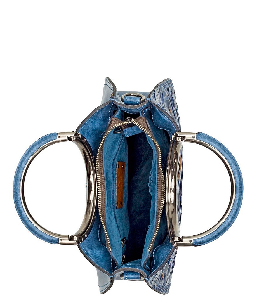 Patricia Nash Cut Out Tooling Collection Aria Ring Handle Floral Shopper Tote Bag