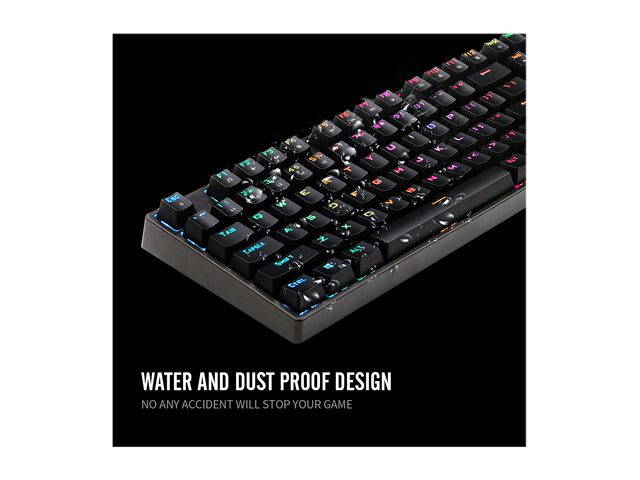1STPLAYER RGB Gaming Mechanical USB Wired Keyboard DK5.0 Blue Switch Ergonomic 104 Keys NKRO Full Size Customizable Backlight LED Computer Laptop Keyboard for Windows PC Gamers (White)