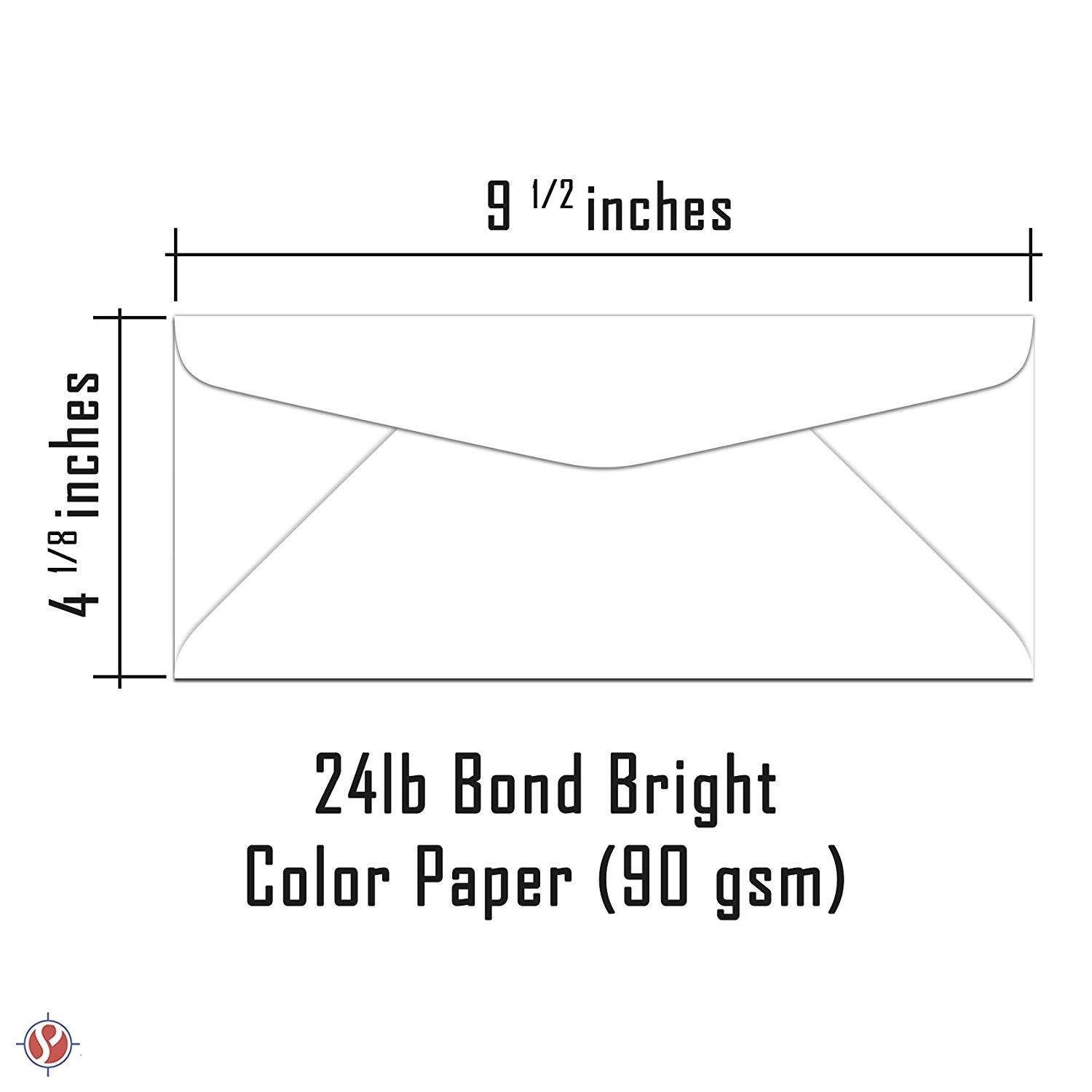 #10 Business Color Mailing Envelopes | 4 1/8 X 9 .5 inches | 24lb Bond Bright Color Paper (90 gsm) | 50 Envelopes Per Pack | White