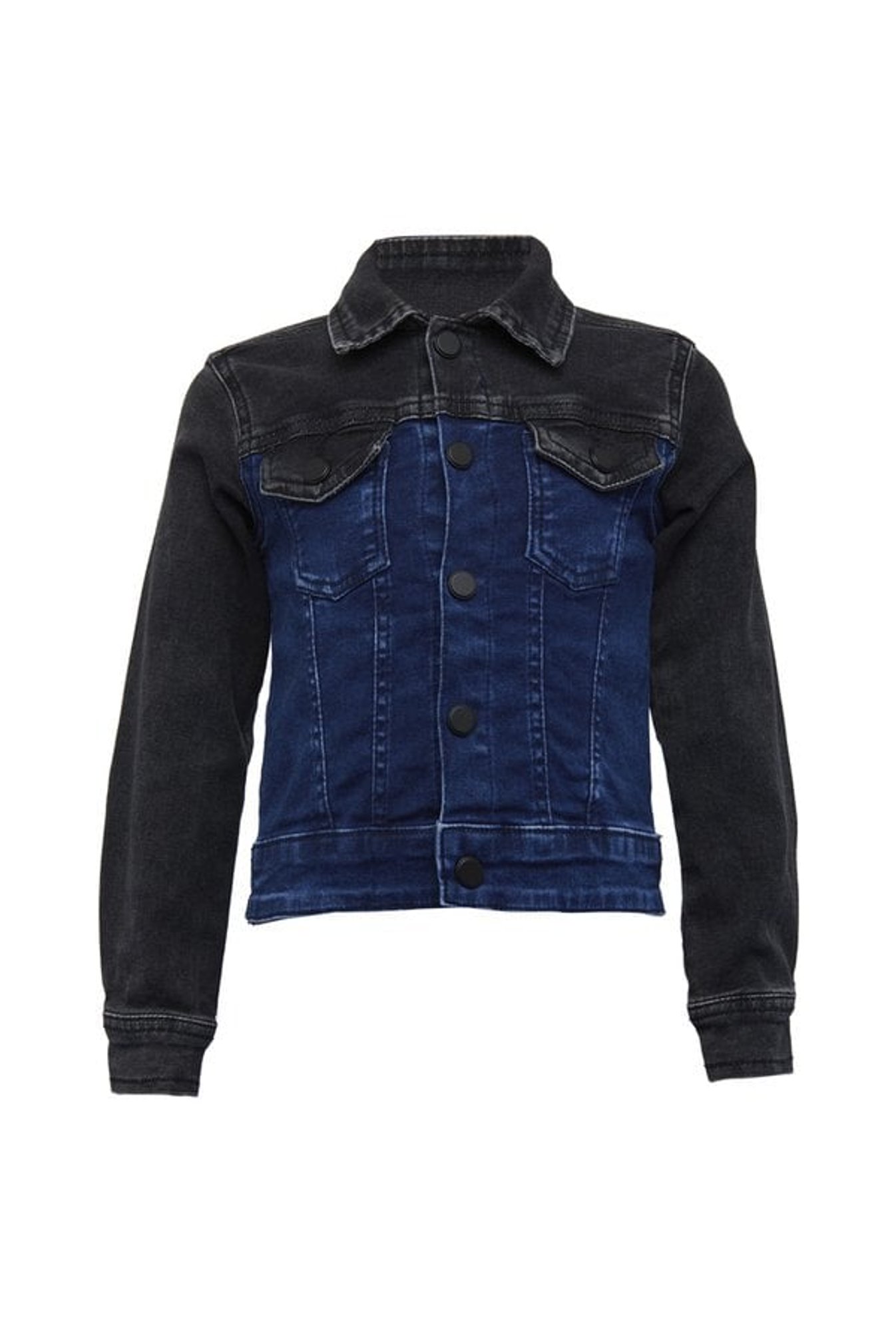 Tales & Stories Kids Blue & Black Solid Summer Jacket