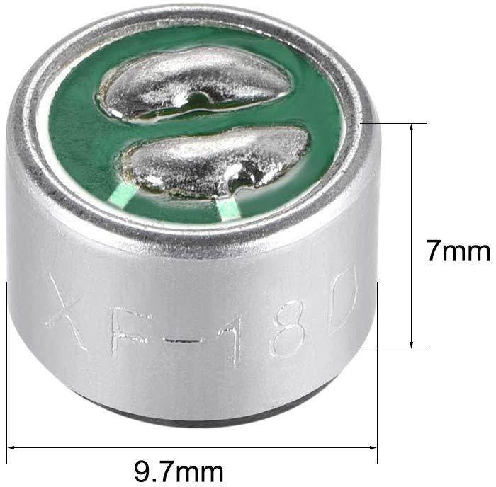 uxcell 9767 50dB Electret Microphone Pickup 9.7mm x 7mm Cylindrical Condenser MIC with Solder Joint for PCB 10 Pcs