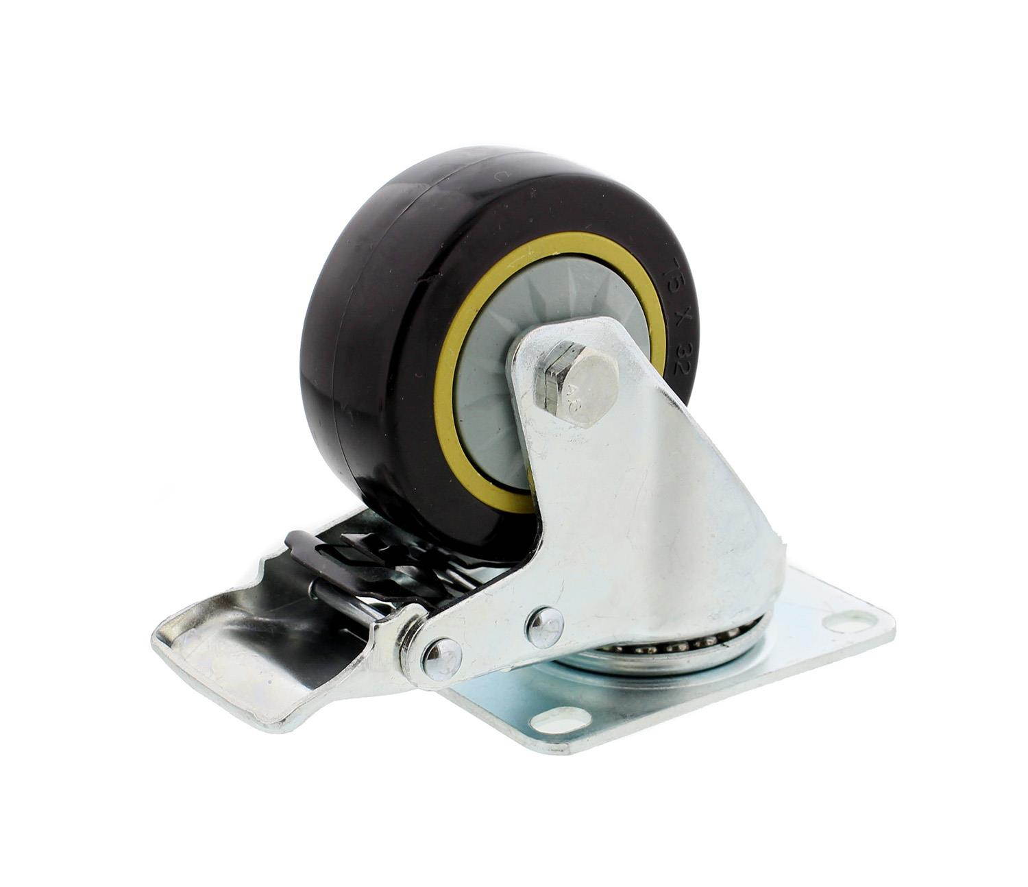 ABN Swivel Plate Caster Wheels 3&rdquo; Inches Set of 4 Locking Casters for Furniture