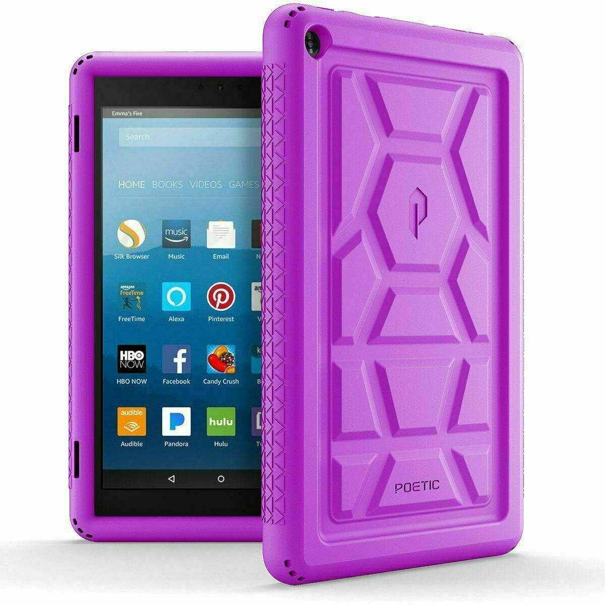 [20 PCS] Case For Amazon Fire HD 8 2017 Tablet,Heavy Duty Silicone Cover Purple