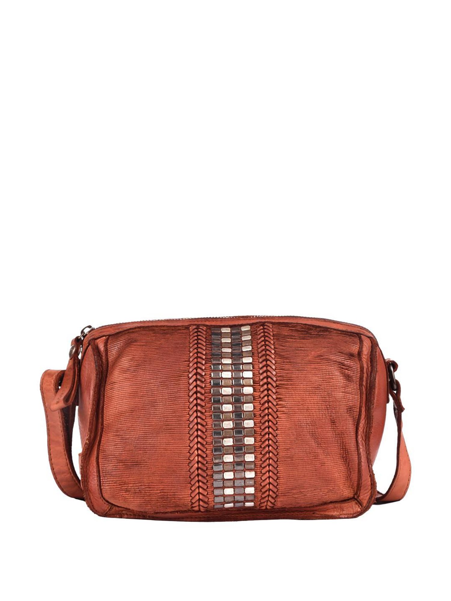 KOMPANERO Estelle Cognac Embellished Medium Sling Handbag